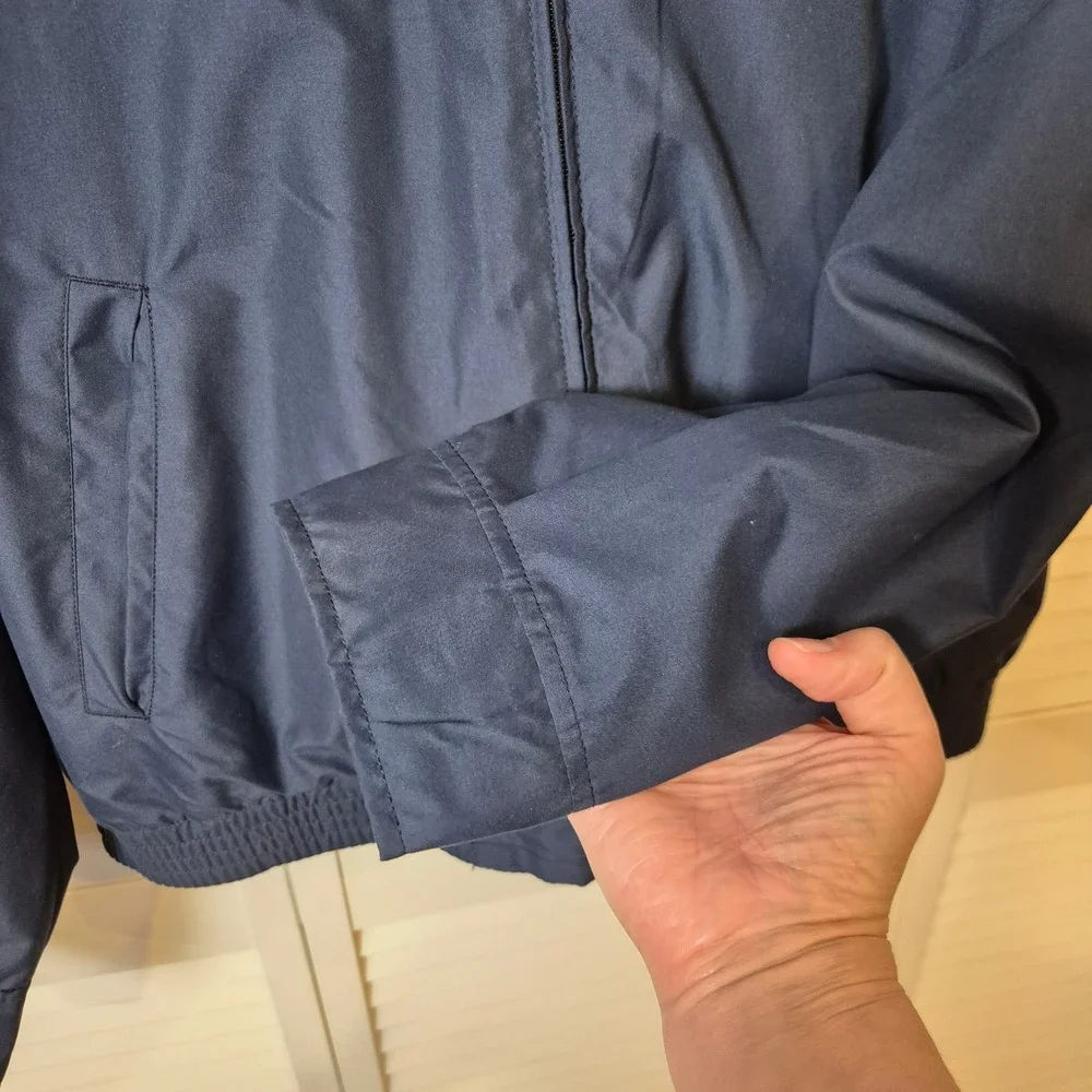 Chaps Men's XL Jacket Navy Blue Zip‎ Front Lightweight Casual Grandpa Harrington